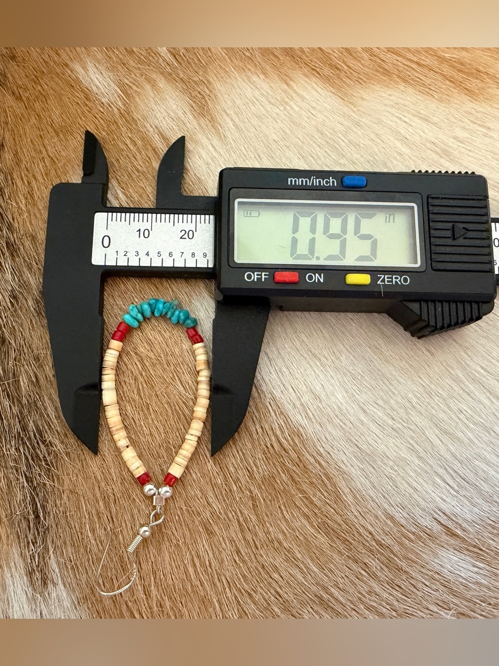 ❤️ Native American “S Duncan” Turquoise Nugget Coral Melon Shell 925 Earrings - Picture 9 of 10